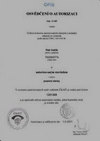 Osvědčení o autorizaci - autorizovaný stavitel v oboru pozemní stavby